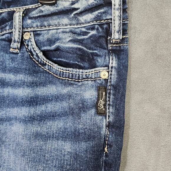 Silver‎ Jeans CO. Elyse Skinny Jeans Tagged 32/27, Actual Measure 35-36x27 - Picture 6 of 9